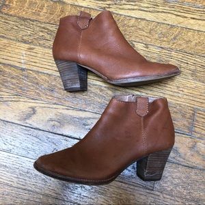 MADEWELL Billie Saddle Brown Leather Ankle Boots 7